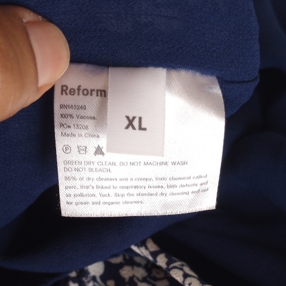 Reformation Blue and White Sleeveless V-Neck Sundress - Picture 9 of 10